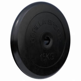 Halterschijf-15kg-Gietijzer-Rubber-30mm-GorillaSports