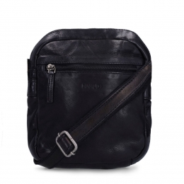 Zwartelerenschoudertas