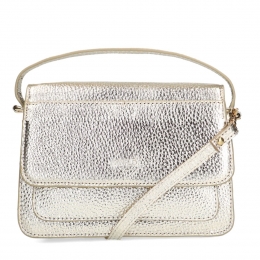 Goudkleurigelerenschoudertas