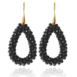 DruppeloorbellenCillaJewelsStardustZwartGoudkleurig