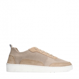 Beigeknitfabricsneakers