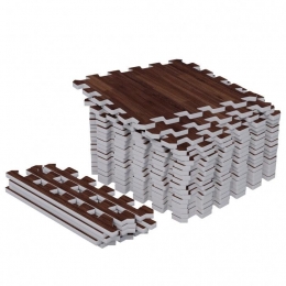 Vloermatten-Beschermingsmatten-18matten8eindstukken-30x30-Puzzelmat-Donkerehoutlook-GorillaSports