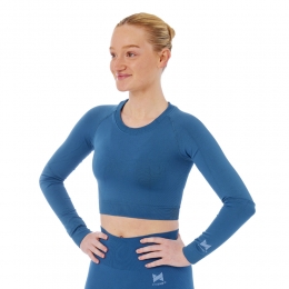 XtremeSportswearCroptoplangemouwenDamesBlauw-XL