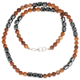 KralenkettingherenBruinnatuursteenenHematiet