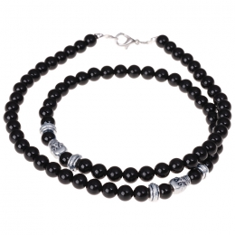 ZwarteOnyxkralenkettingvoormannen