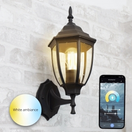 Klassiekezwartewandlampvoorbuitenmete27zigbeefilamentledlamp