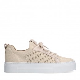 Beigeknitfabricsneakers