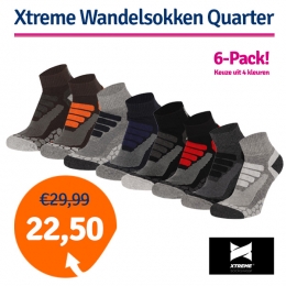 XtremeWandelsokkenQuarter6-packMultiGrey-3942
