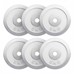 HalterschijvenSet-Bundel-30kg6x5kg-Chroom-30mm-GorillaSports