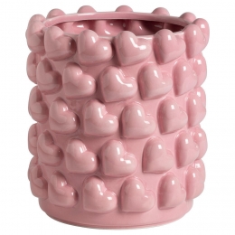 BloempotHartjesRoze-14cm