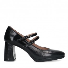 Zwartelerenmaryjanepumps