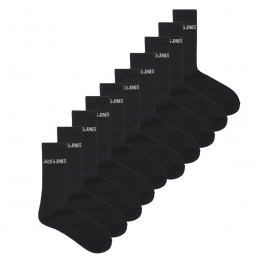 JackJonesSportsokkenHerenJACREGEN10-packZwart-Onesize41-46