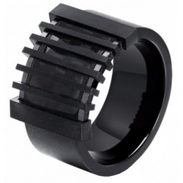 MendesherenringZwartEdelstaalmetCarbon-19mm