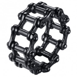 EdelstaalherenringBikeChainblack-215mm
