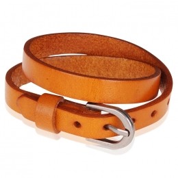 StoneValleywraparmbandLeerVerstelbaarGespCognac