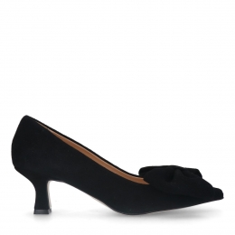 Zwartelerenpumps