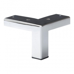 Stalenhoekmeubelpootchroomvierkant10bij25cmenhoogte7cm25x25cm