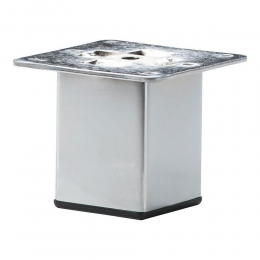 Stalenmeubelpootchroomvierkant5bij5cmenhoogte7cm5x5cm
