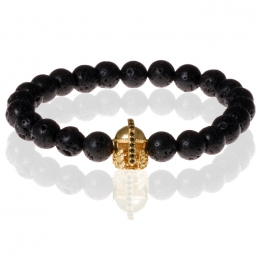 MemphiskralenarmbandLavasteenGladiatorGoudkleurig