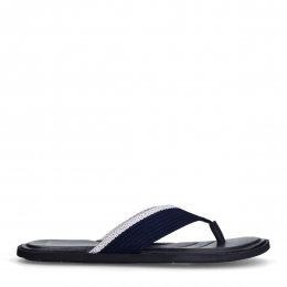 Donkerblauwecanvasslippers