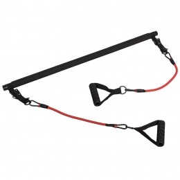 Fullbodyworkoutset-VerstelbareStang-Weerstandsbanden-Kabelgrepen-Pilates-Incldraagtas-GorillaSports