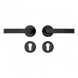 AXAAXACurveklikdeurkrukBlokoprozetmetprofielcilinderrozetten-aluminiumzwart