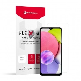 Forcell-ScreenprotectorgeschiktvoorSamsungGalaxyA03s-FlexibelHybrideGlas-Transparant