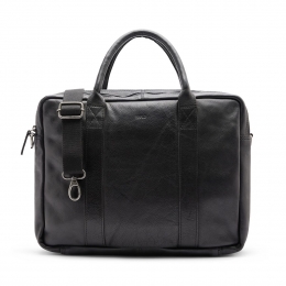 Zwartelerenlaptoptas