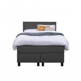 LeenBakker-BoxspringLivEgaal-Antraciet-120x200Cm-VierkantePoot-Stof-Grijs