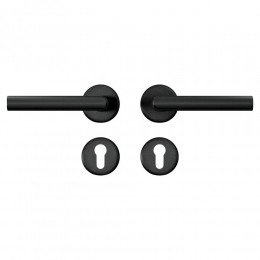 AXAAXACurveklikdeurkrukMilanoprozetmetprofielcilinderrozetten-aluminiumzwart