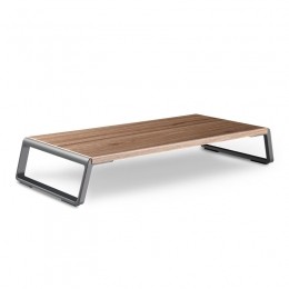 Case2go-MonitorStandaard-LaptopStandaard-Ergonomischedesign-MonitorVerhoger-Aluminium-WalnootBruin