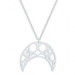 HippedameskettingStaalMaanHangerZilverkleurig