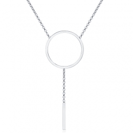 DameskettingCillaJewelsEdelstaalZilverkleurigCirkelStaaf