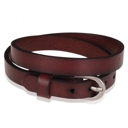 StoneValleywraparmbandLeerVerstelbaarGespDonkerbruin