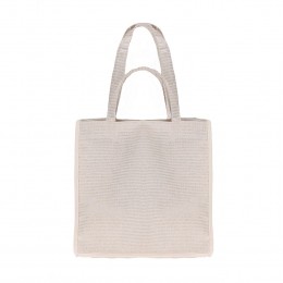 Beigezilvergestreepteshopper