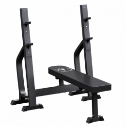 VlakkeHalterbank-Fitnessbank-Haltersteunen-Belastbaartot250kg-Zwart-GorillaSports