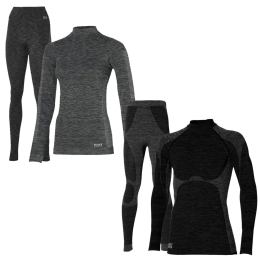 HeatkeeperThermosetDamesPremium-ThermoshirtThermoLegging-ZwartMelange-L