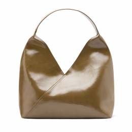 Olijfgroenelakschoudertas