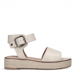 Offwhitelerensandalen