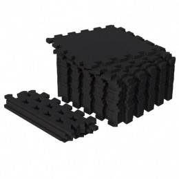 Vloermatten-Beschermingsmatten-18matten8eindstukken-30x30-Puzzelmat-Zwart-GorillaSports