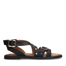 Zwartelerensandalenmetstuds