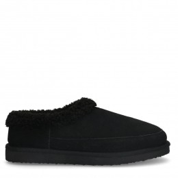 Zwartesudepantoffelsmetimitatiewol