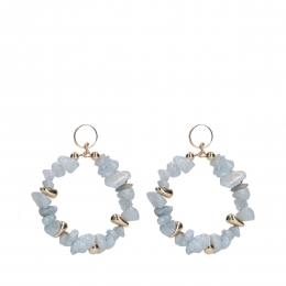 Blauwesteentjesoorbellenmetgoudkleurigedetails