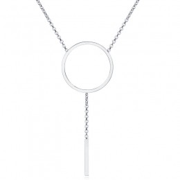 DameskettingCillaJewelsEdelstaalZilverkleurigCirkelStaaf