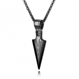 HerenkettingmethangerEdelstaalVikingArrowBlack