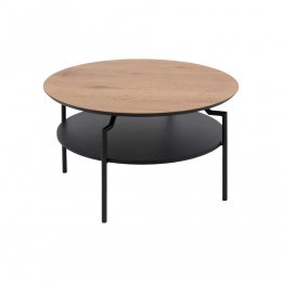 LeenBakker-SalontafelSoto-Eikenkleur-80Cm-MDF-ZwartBruin