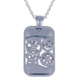 HerenkettinghangeredelstaalMechanicGearSilver