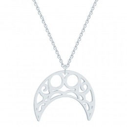 HippedameskettingStaalMaanHangerZilverkleurig