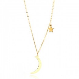 HippedameskettingMoonStarGoudkleurig