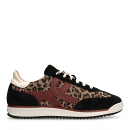 Zwartesudesneakersmetleoparddetails